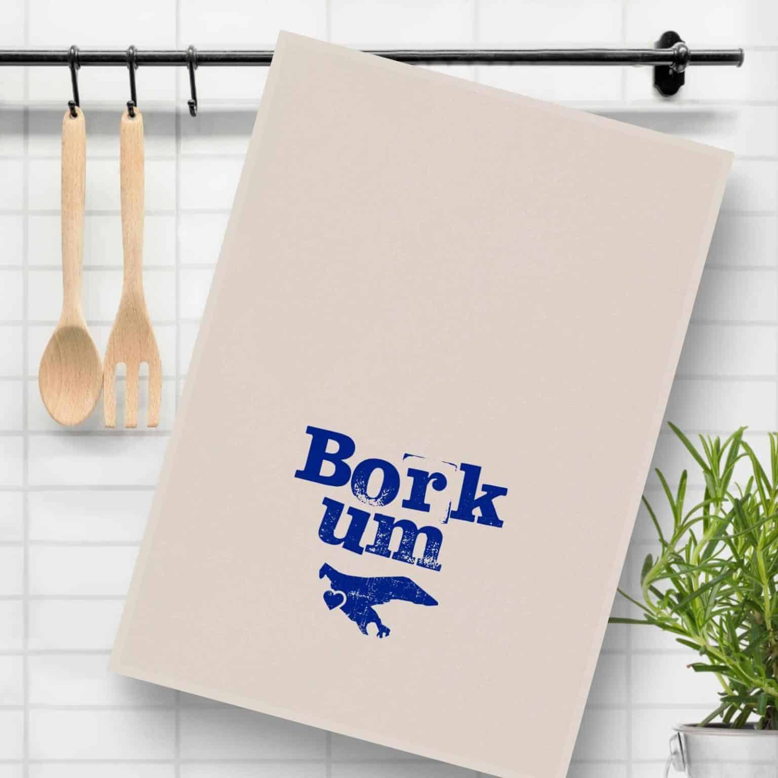 Geschirrtuch Borkum mit Inselsilhouette - NORDIG Inselliebe