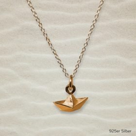 Halskette Papierboot Echtsilber