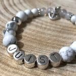 Strandperlen Armband JUIST white/silver