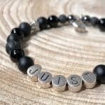 Strandperlen Armband JUIST black/silver