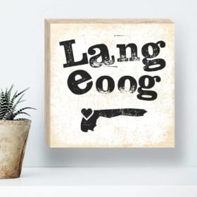 Inselplanke Holzbild Langeoog