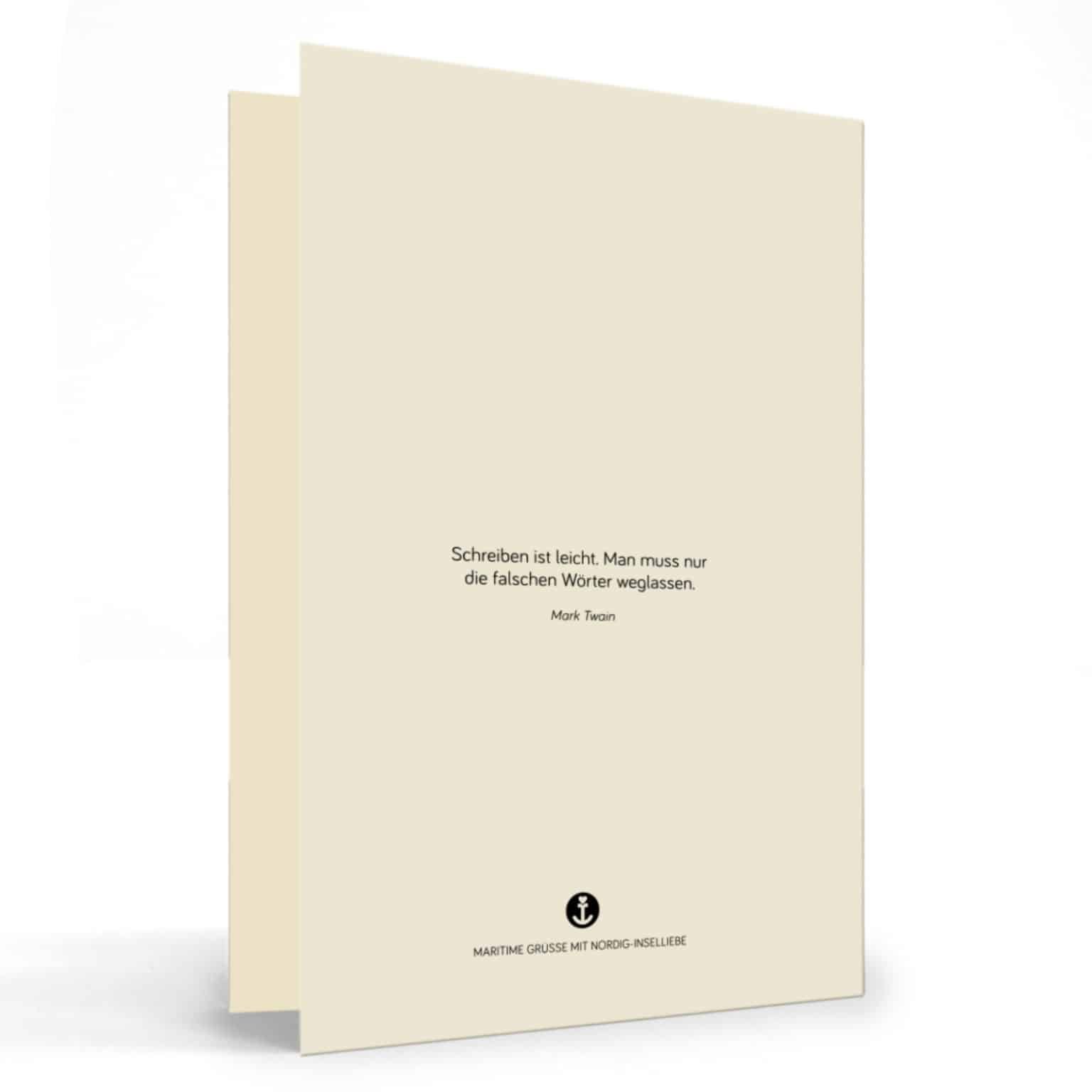 Geschenkkarte Rückseite - NORDIG Inselliebe