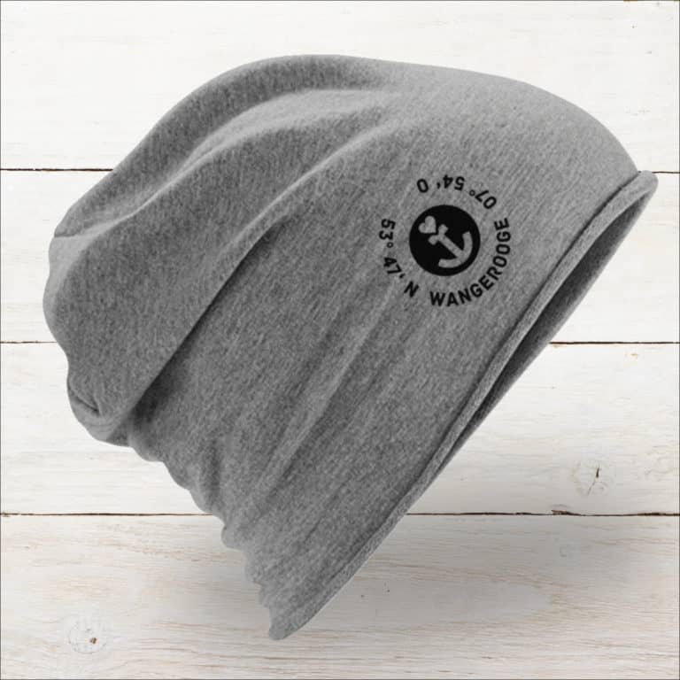 Mütze Beanie Koordinaten Wangerooge grau