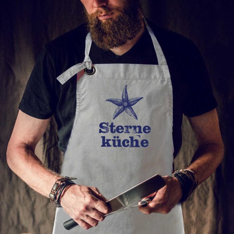 Kochschürze Sterneküche grau
