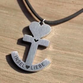 Halskette Anker-Anhänger Inselliebe