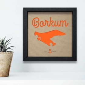 Insel-Silhouette im Quadrat Borkum