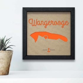 Insel-Silhouette im Quadrat Wangerooge