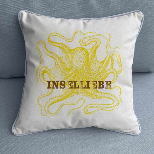 kissen 40x40 inselliebe gelb | NORDIG Inselliebe