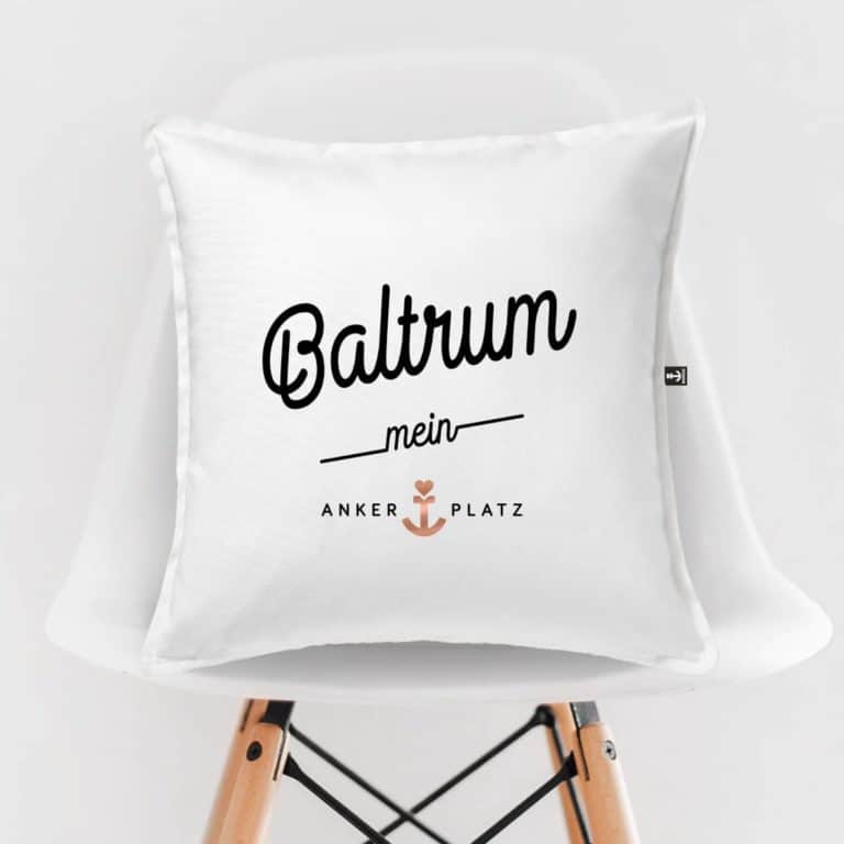 Kissen Ankerplatz Baltrum weiss