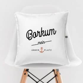 Kissen Ankerplatz Borkum weiss