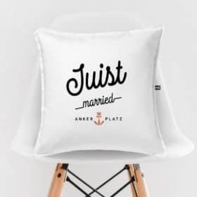 Kissen Ankerplatz Juist married weiss