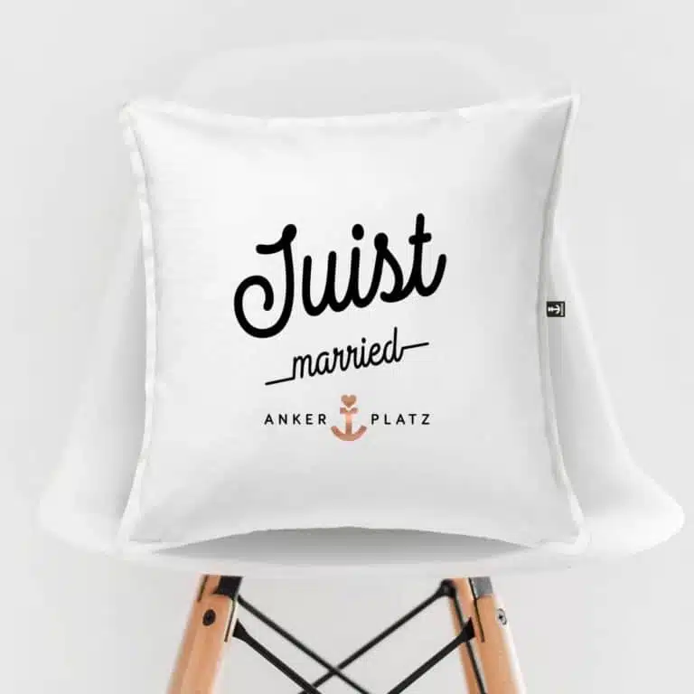 Kissen Ankerplatz Juist married weiss