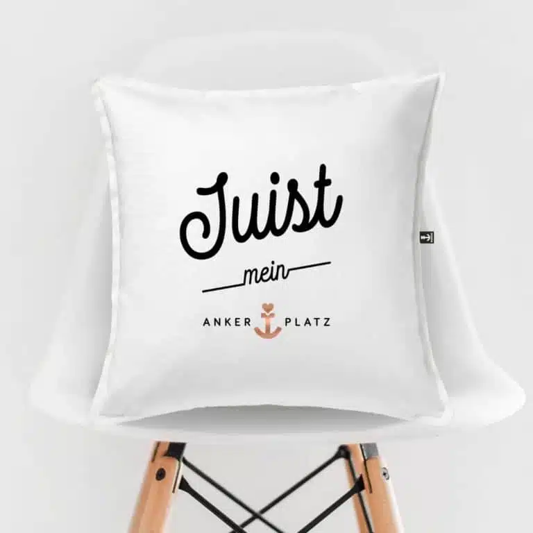 Kissen Ankerplatz Juist weiss