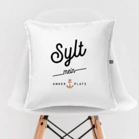 Kissen Ankerplatz Sylt weiss