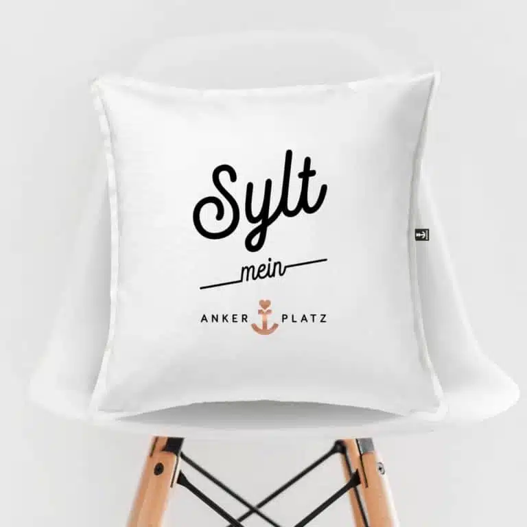 Kissen Ankerplatz Sylt weiss