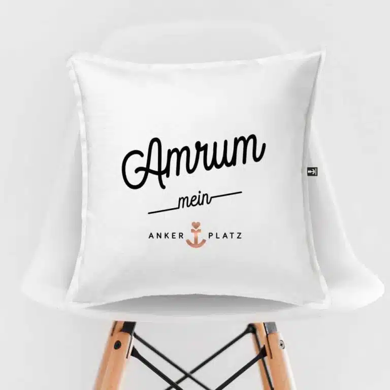 kissen ankerplatz weiss amrum | NORDIG Inselliebe