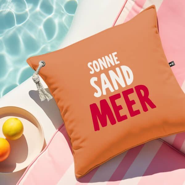 kissen outdoor sonne sand meer orange | NORDIG Inselliebe