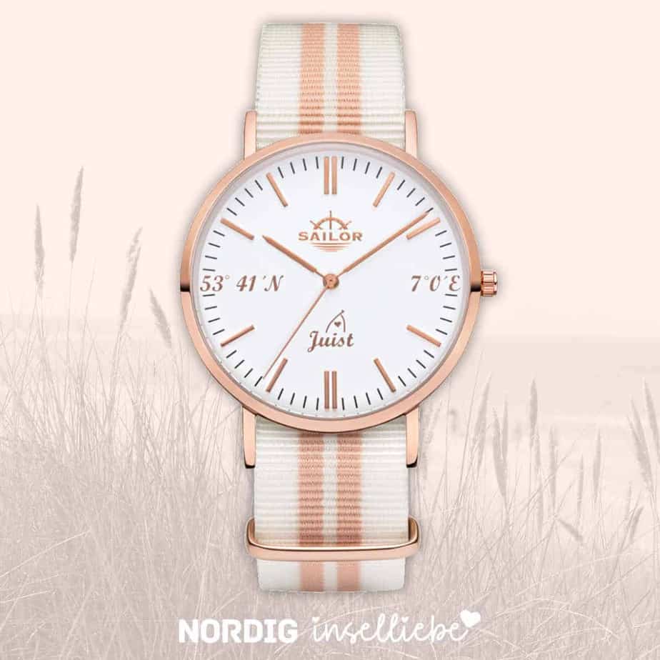 nordig armbanduhr juist weiss gold | NORDIG Inselliebe