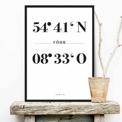 poster koordinaten foehr | NORDIG Inselliebe