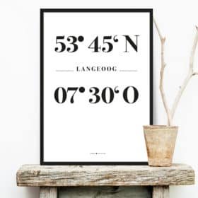 Poster Koordinaten Langeoog