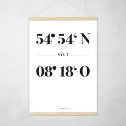 Poster Koordinaten Sylt Posterleiste