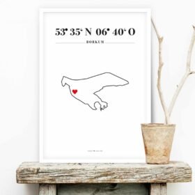 Poster Silhouette Borkum