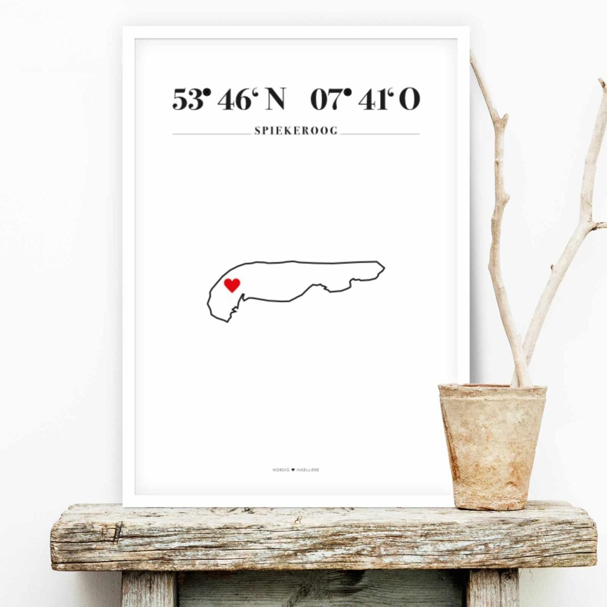 Poster Silhouette Spiekeroog – Bild 1