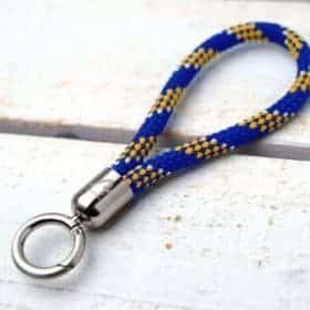 Schlüsselanhänger aus Segeltau NORDIG blau/gelb