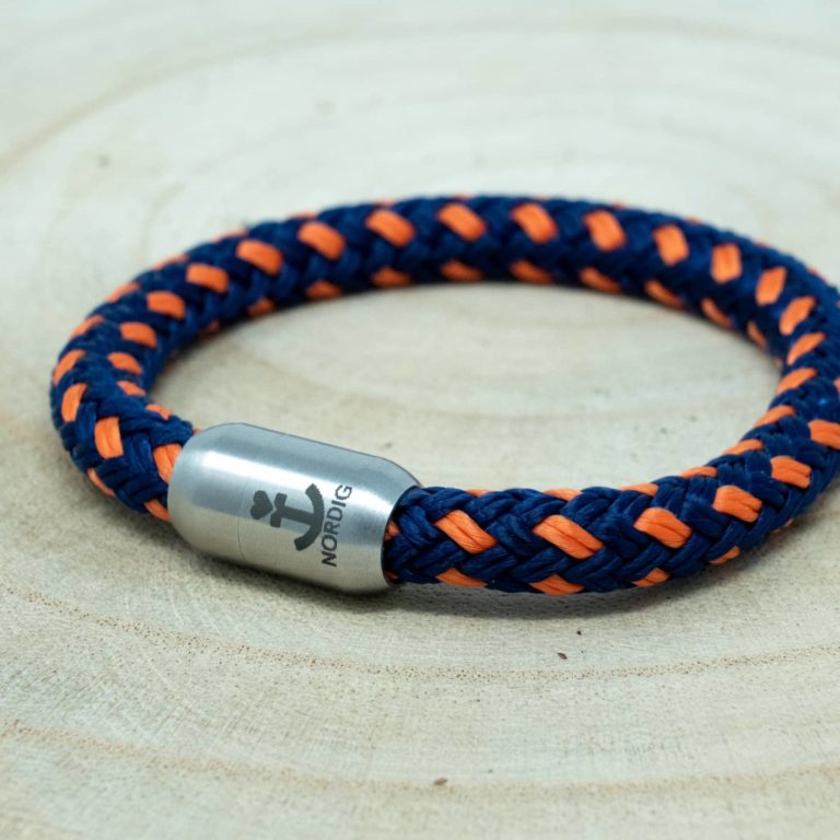 Wangerooge | NORDIG Inselliebe segeltauarmband blau orange | NORDIG Inselliebe