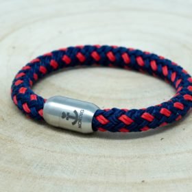 Segeltauarmband blau/rot